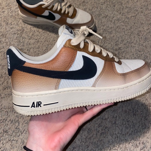 Nike AirForce1, brown ombré mushroom design, like new - Picture 2 of 5